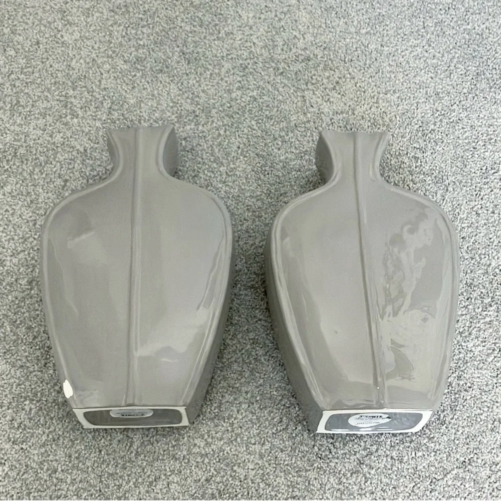 Two Gray Target Vases